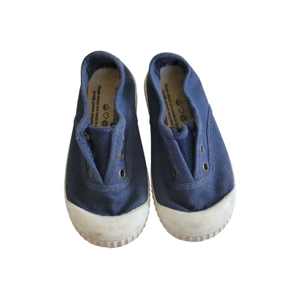 Victoria Navy Blue Slip On Canvas Sneakers size 23- closer to a toddler 6